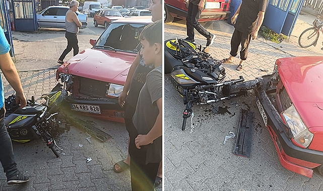 Otomobil ile motosiklet çarpıştı: 1 yaralı