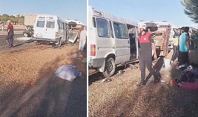 Şanlıurfa'da minibüs ve traktör çarpıştı: 12 fıstık işçisi yaralı