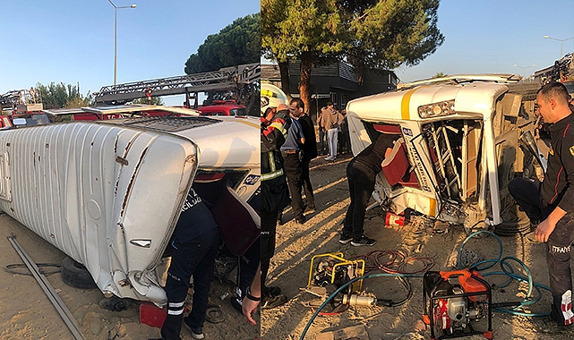 Akaryakıt tankeri ile işçi minibüsü çarpıştı! Çok sayıda yaralı