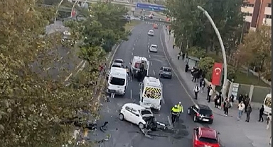 Ankara'da 8 araçlı zincirleme kaza: 1 yaralı
