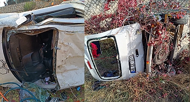 Mardin'de uçurumdan düşene hafif ticari araçtaki 2 kişi yaralandı