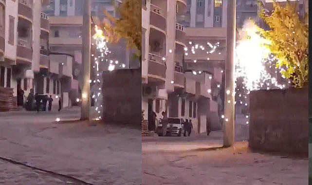 Urfalı vatandaşlar kablolardaki patlamaları havai fişek gösterisi izler gibi izlediler