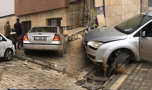 Elazığ'da otomobil evin duvarına çarptı: 2 yaralı