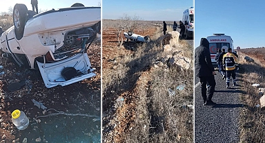 Halfeti’de feci kaza: Uyuyan sürücü takla attı