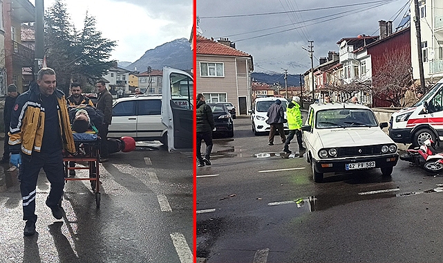 Konya'da elektrikli bisiklet ile otomobil çarpıştı: 1 yaralı