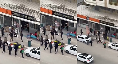 Şanlıurfa'da kazma kürek ve silahla iş yerine saldırı kamerada: Yaralılar var