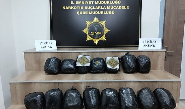 Siverek'te uyuşturucu operasyonunda 17 kilo skunk ele geçirildi