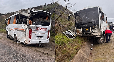 Balıkesir'de işçi servisi devrildi! 26 yaralı
