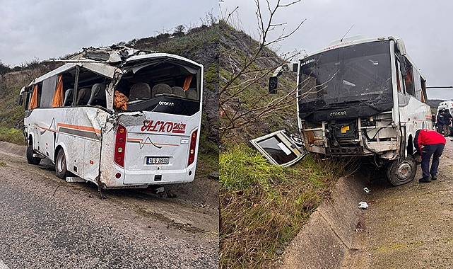 Balıkesir'de işçi servisi devrildi! 26 yaralı