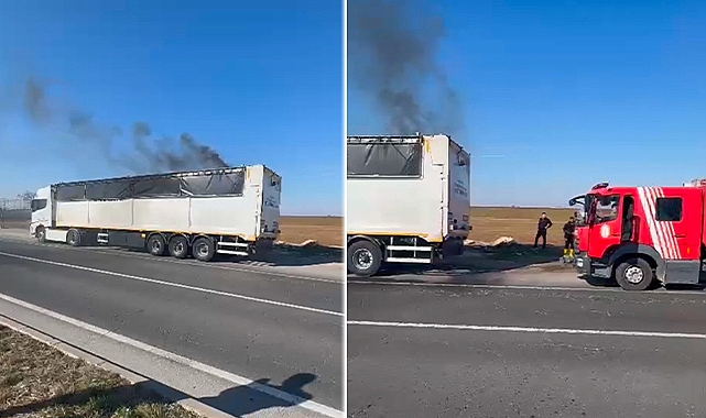 Şanlıurfa'da seyir halinde olan tırda yangın!
