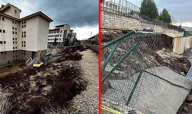 Şanlıurfa'da okul duvarının çöktüğü anlara kamerada! Öğrenciler korku dolu anlar yaşadı