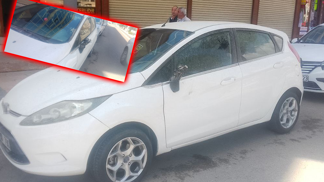 Şanlıurfa’da esnafın aracına zarar veren şahıs güvenlik kamerasında