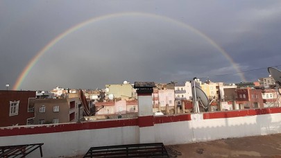 Viranşehir’de yağmur sonrası gökkuşağı büyüledi