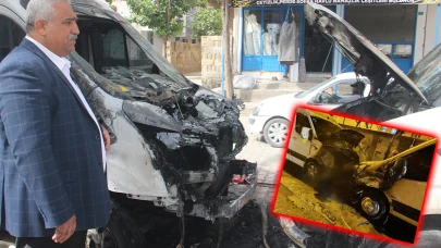 Şanlıurfa'da dehşet anlar! Eline tiner şişesi alan genç, 9 aracı kundakladı