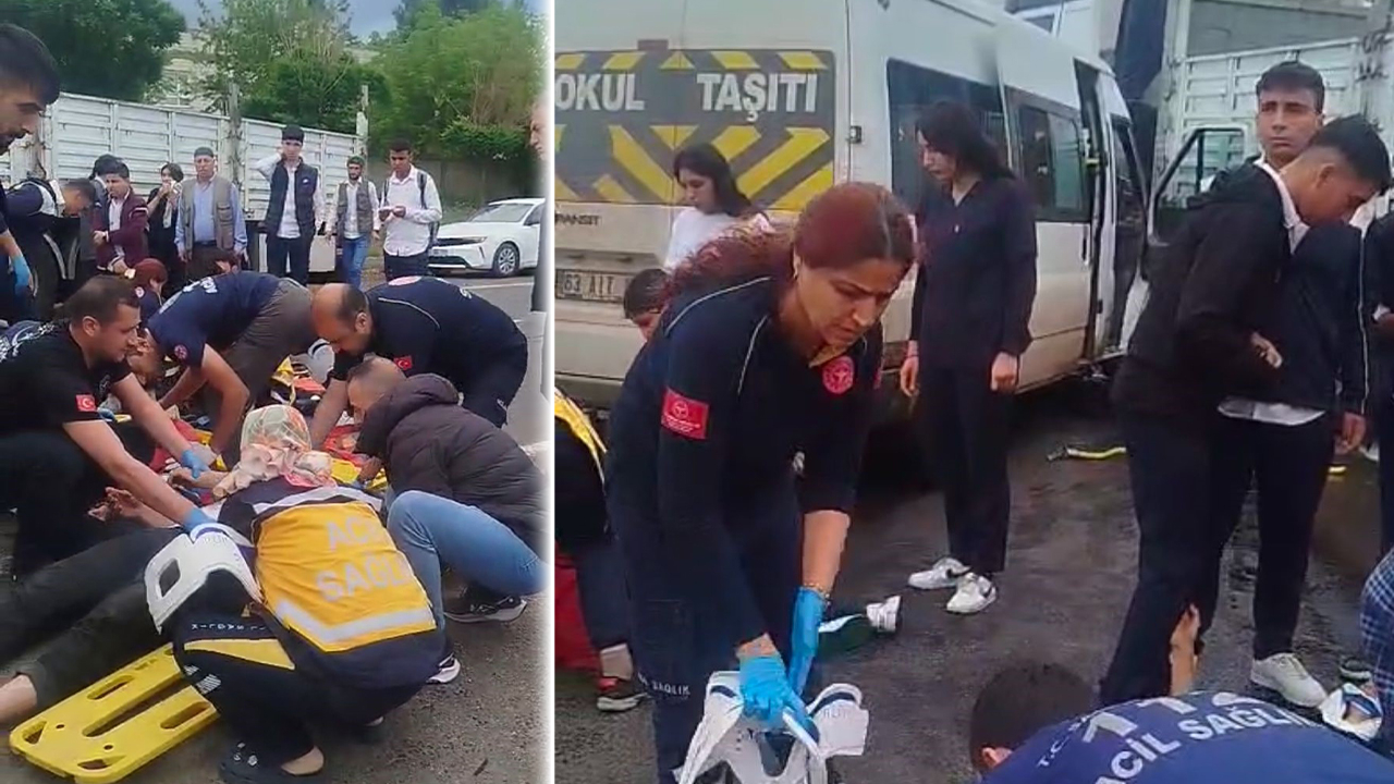 Siverek'te feci kaza: Öğrenci servisi ile tır çarpıştı, 6 kişi yaralandı