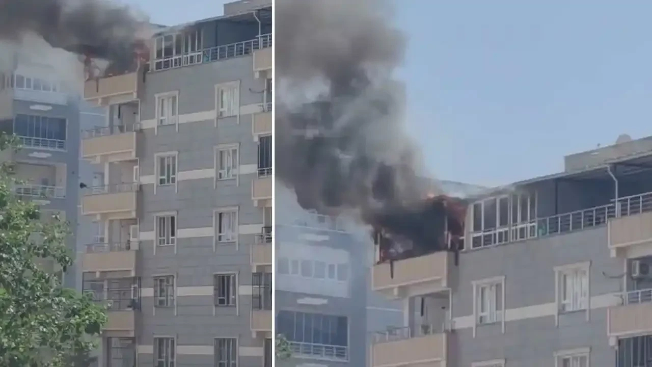 Siverek’te Apartmanın Son Katında Yangın Çıktı