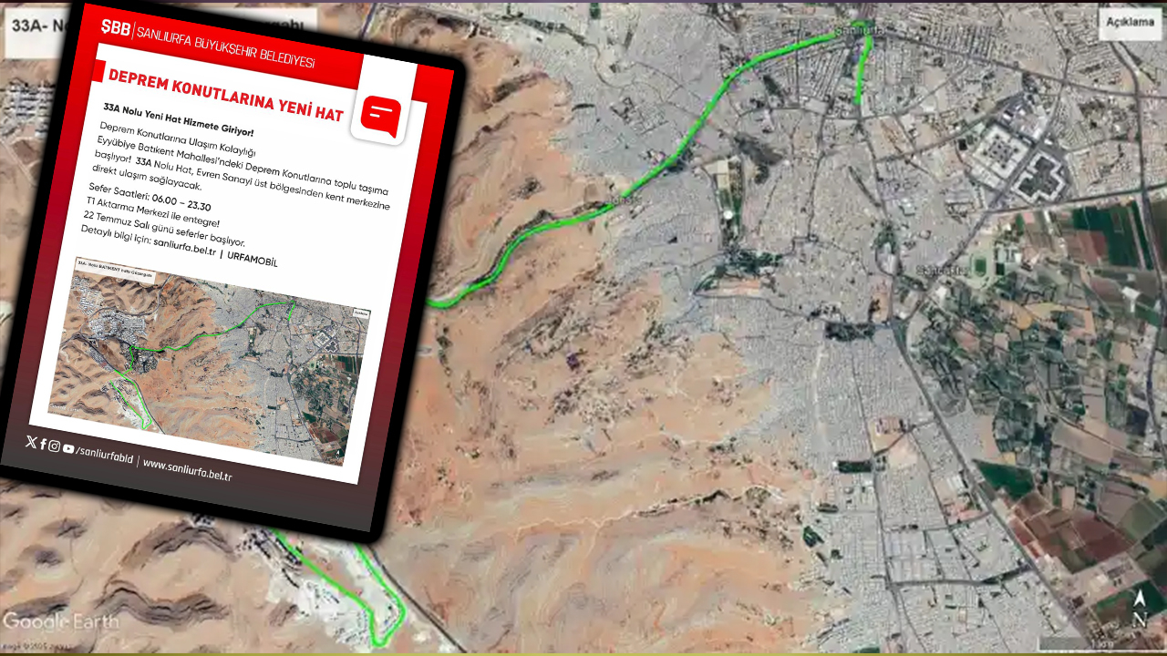 Şanlıurfa’da 33A nolu yeni hatla deprem konutlarına ulaşım başlıyor