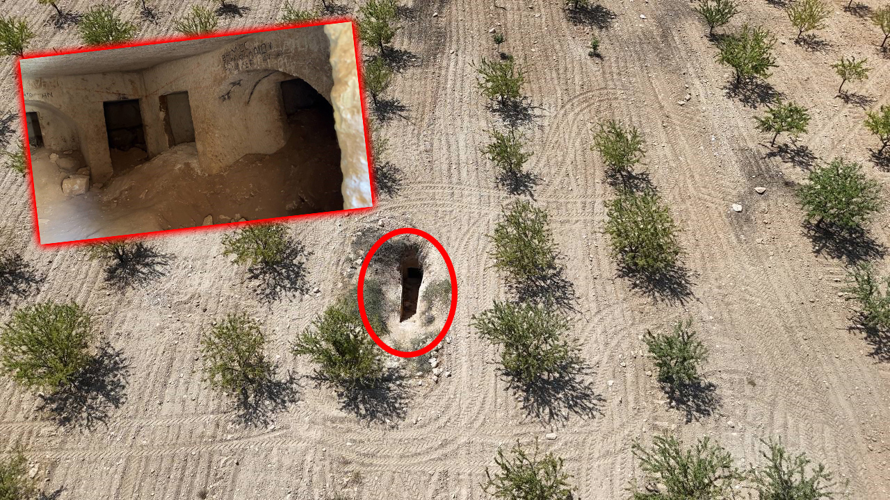 Şanlıurfa’da fıstık bahçesinde yıllardır mağara sanılan yer tarihi mezar çıktı!