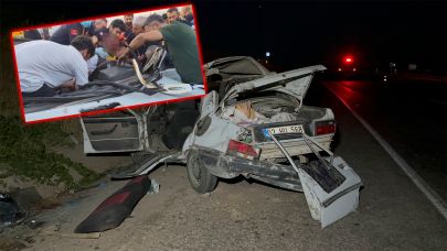 Şanlıurfa’dan Adıyaman’a giden otomobil takla attı: Yaralılar var