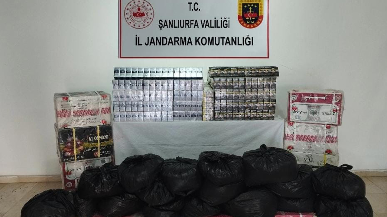 Şanlıurfa’da 2 bin 470 paket kaçak sigara ve 115 kilo çay bulundu