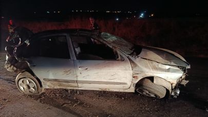 Siverek’te takla atan otomobilin sürücüsü yaralandı