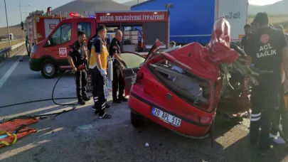 Niğde-Pozantı Otoyolu'nda feci kaza: 2 ölü, 3 yaralı