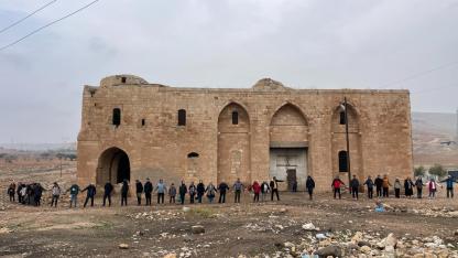 Şanlıurfa'da doğa tutkunları tarihi Germuş Kilisesi için yürüdü