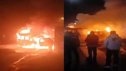 Şanlıurfa'da işçileri taşıyan servis kaza yapıp alev aldı: Yaralılar var