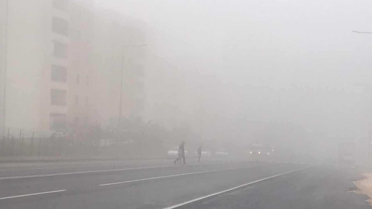 Şanlıurfaya sis bulutu çöktü