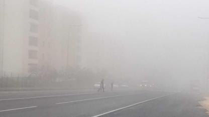 Şanlıurfaya sis bulutu çöktü