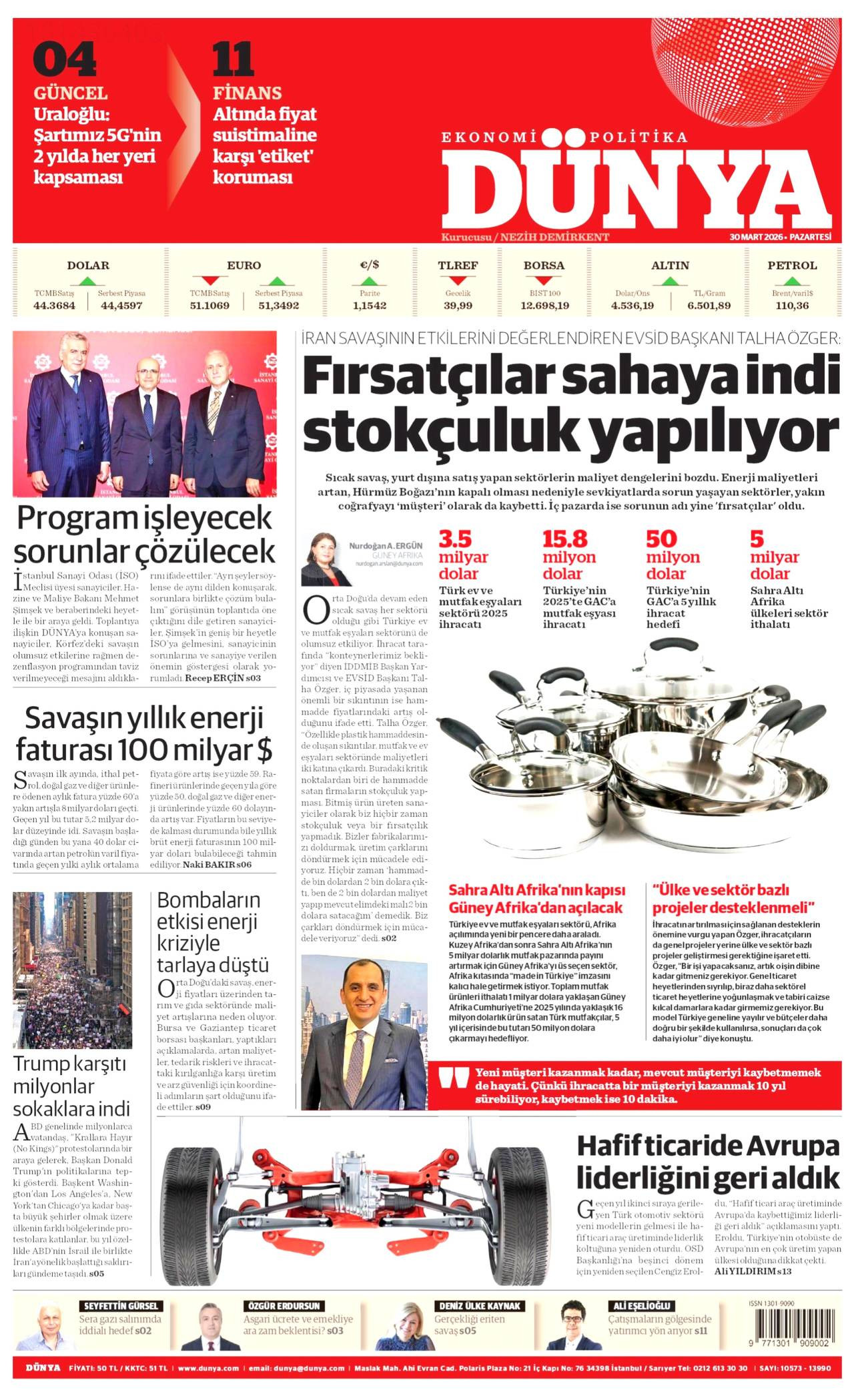 Dünya Gazetesi Gazete Manşeti