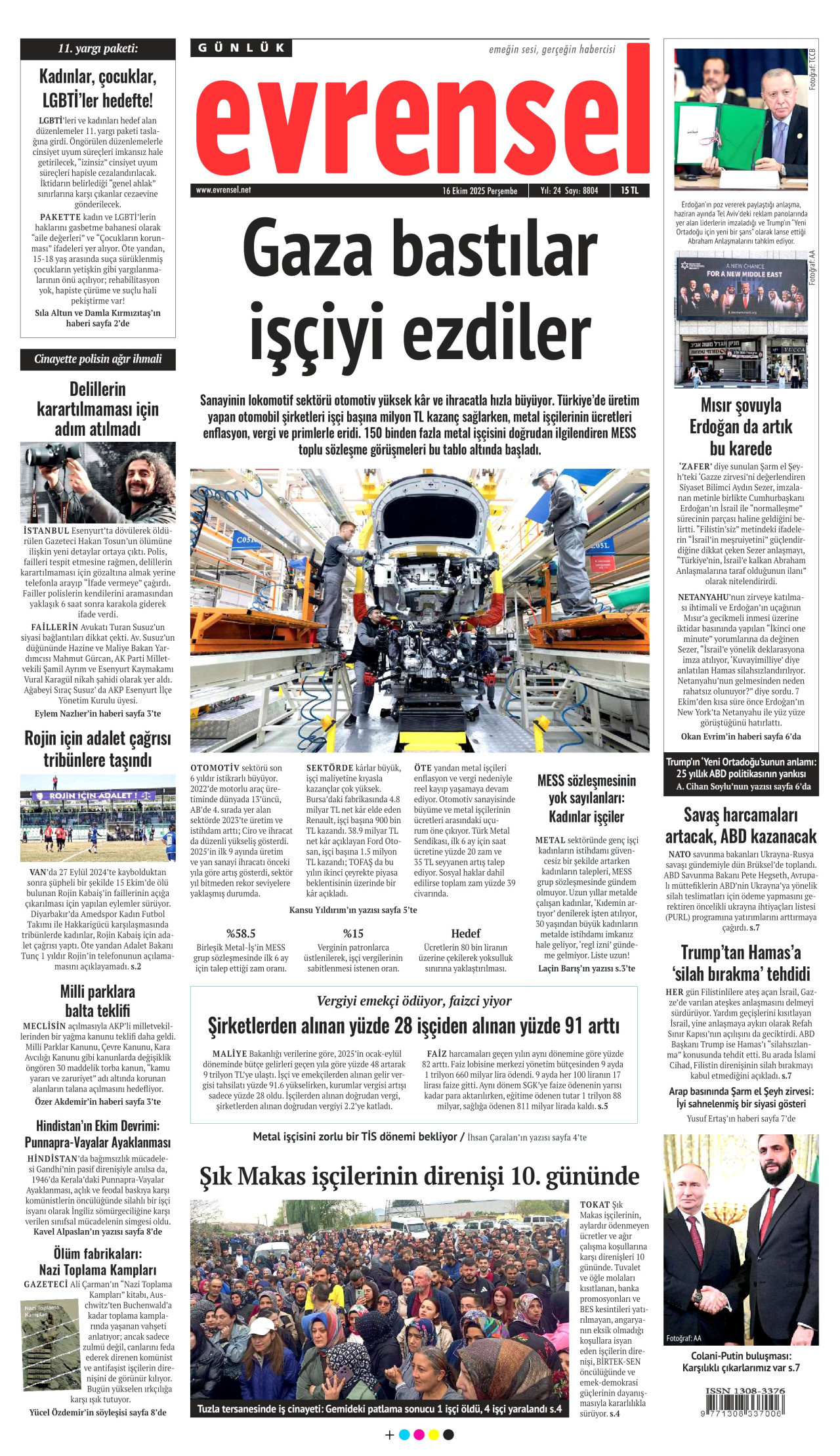 EVRENSEL Gazete Manşeti