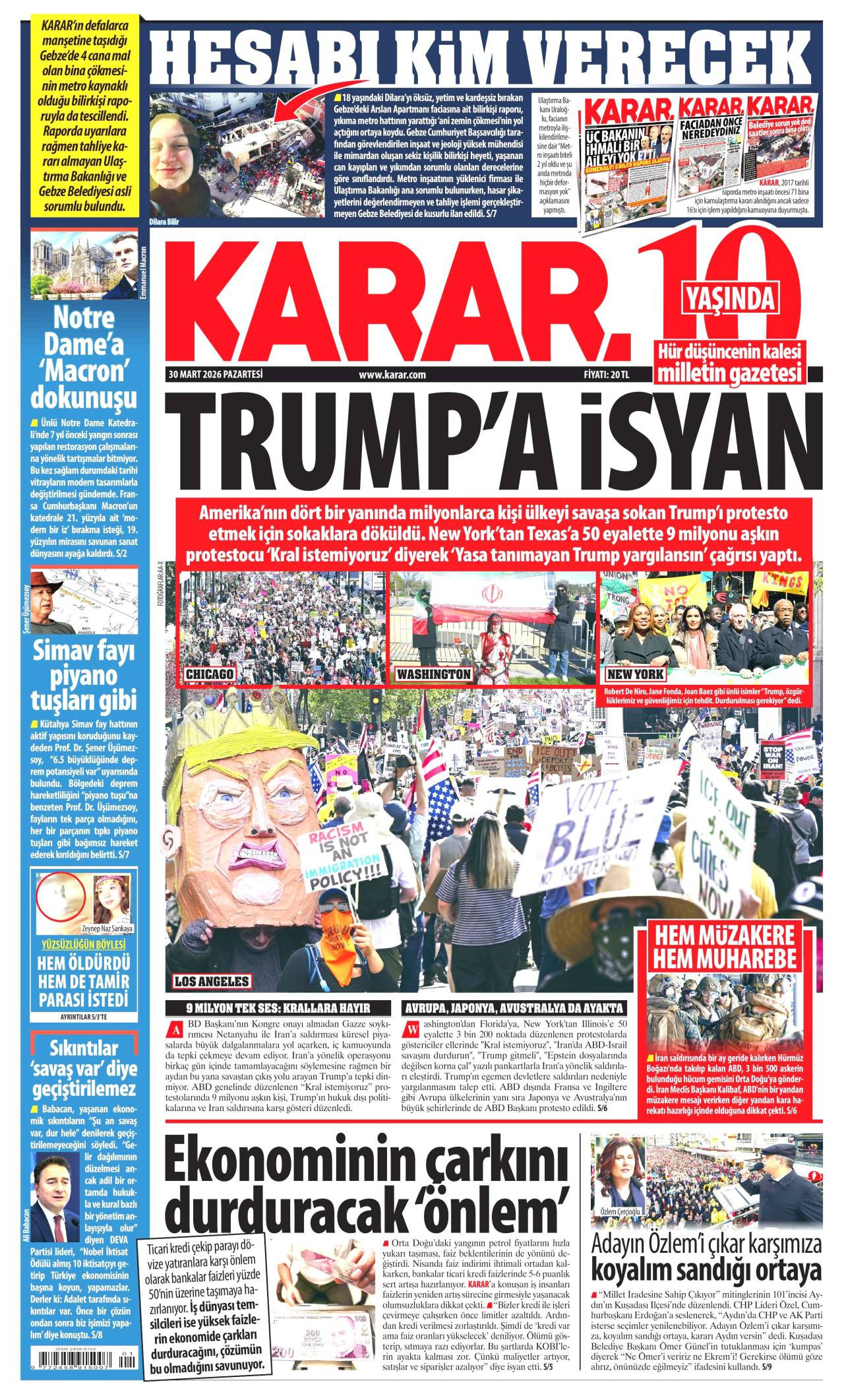 Karar Gazetesi Gazete Manşeti