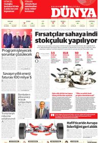 Dünya Gazetesi Gazete Manşeti