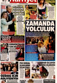 HÜRRİYET Gazete Manşeti
