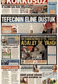 Korkusuz Gazetesi Gazete Manşeti