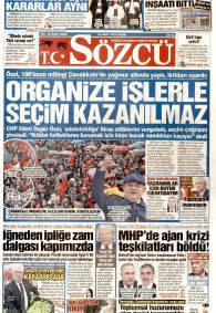 Sözcü Gazetesi Gazete Manşeti