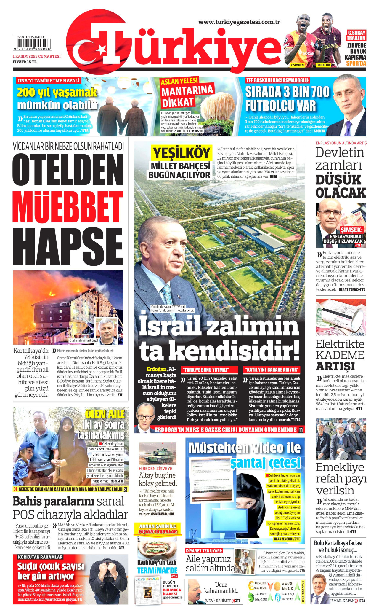 TÜRKİYE GAZETESİ Gazete Manşeti