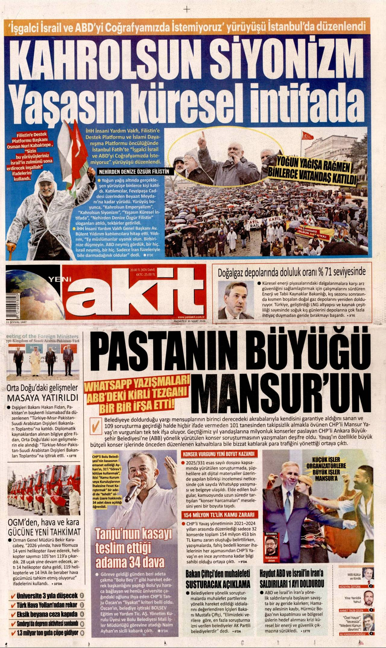 Yeni Akit Gazetesi Gazete Manşeti